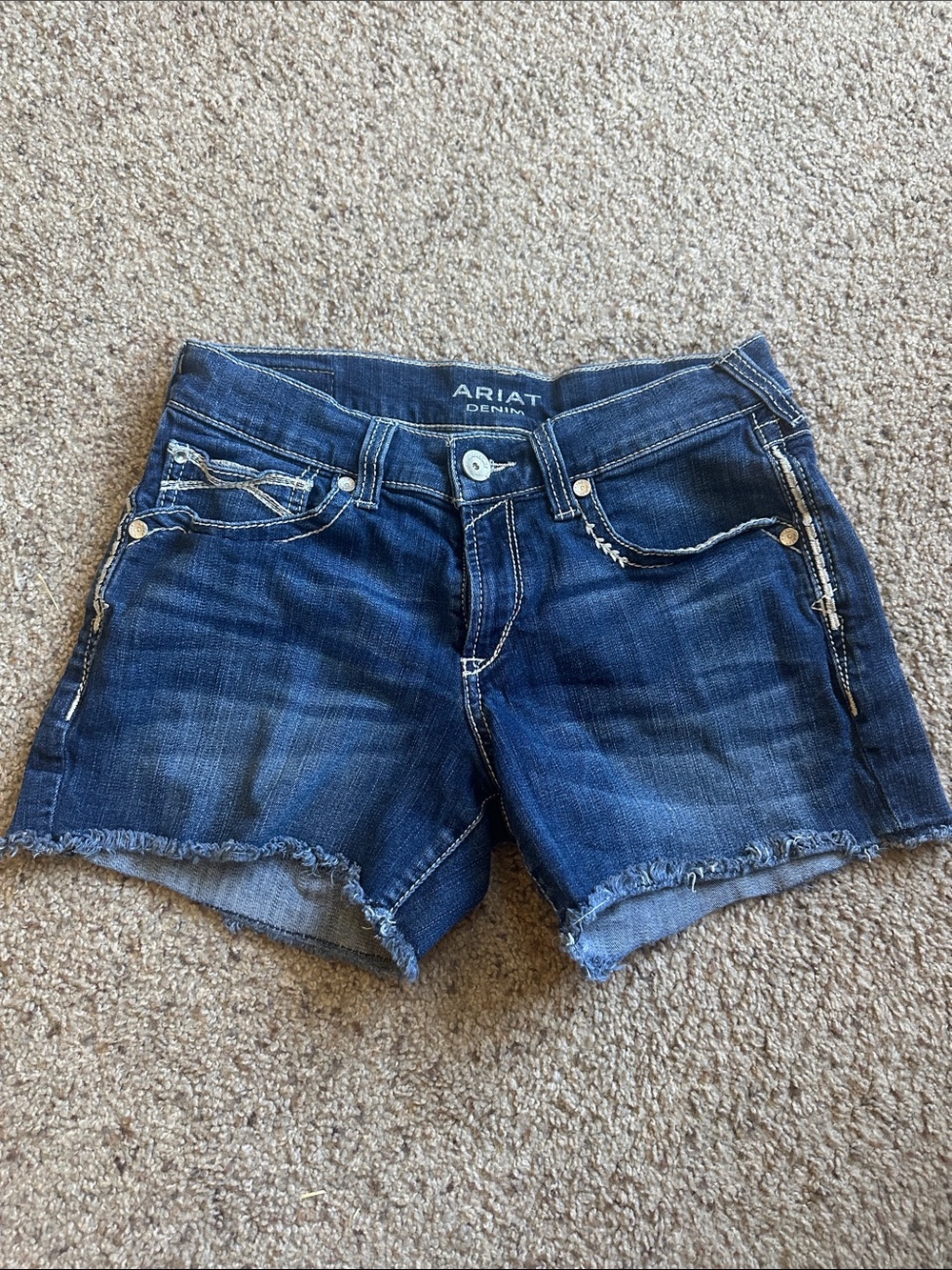 Ariat Women's Dark Indigo Frayed Hem Denim Shorts